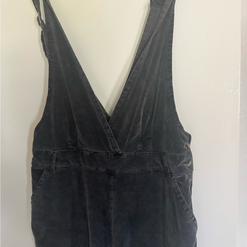 Free People Soft Charcoal Corduroy Jumpsuit NWT